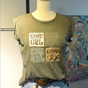 Stylish Olive Green Graphic Women's Tee